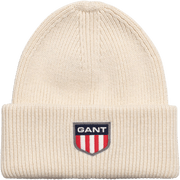 Retro Shield Beanie - Cream